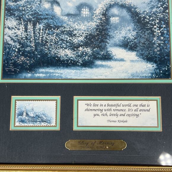 Thomas Kinkade Glory of Morning Gold Frame COA Signed 14 3/8" X 14 3/8" - Picture 3 of 4
